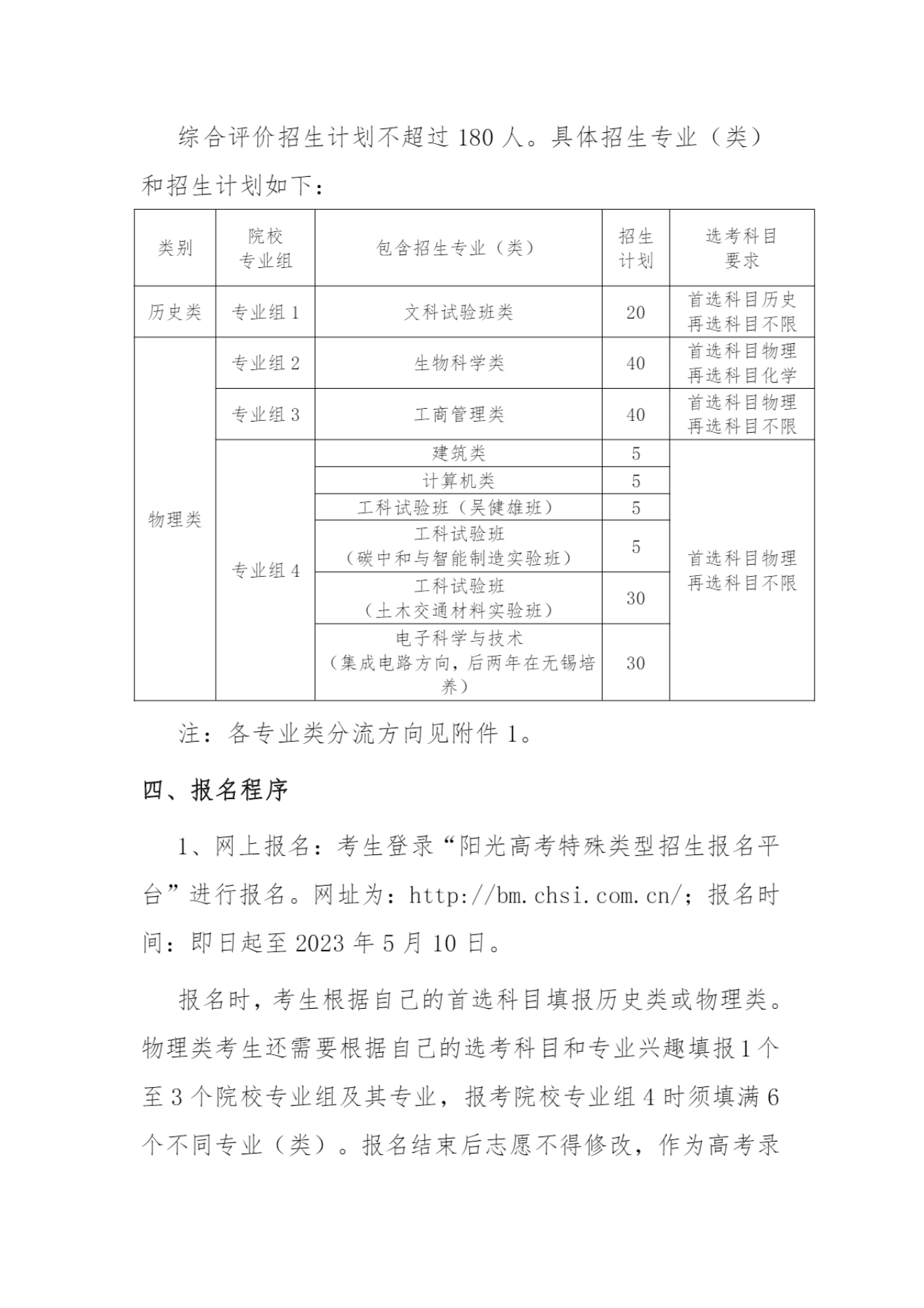 东南大学2023年江苏省综合评价招生简章
