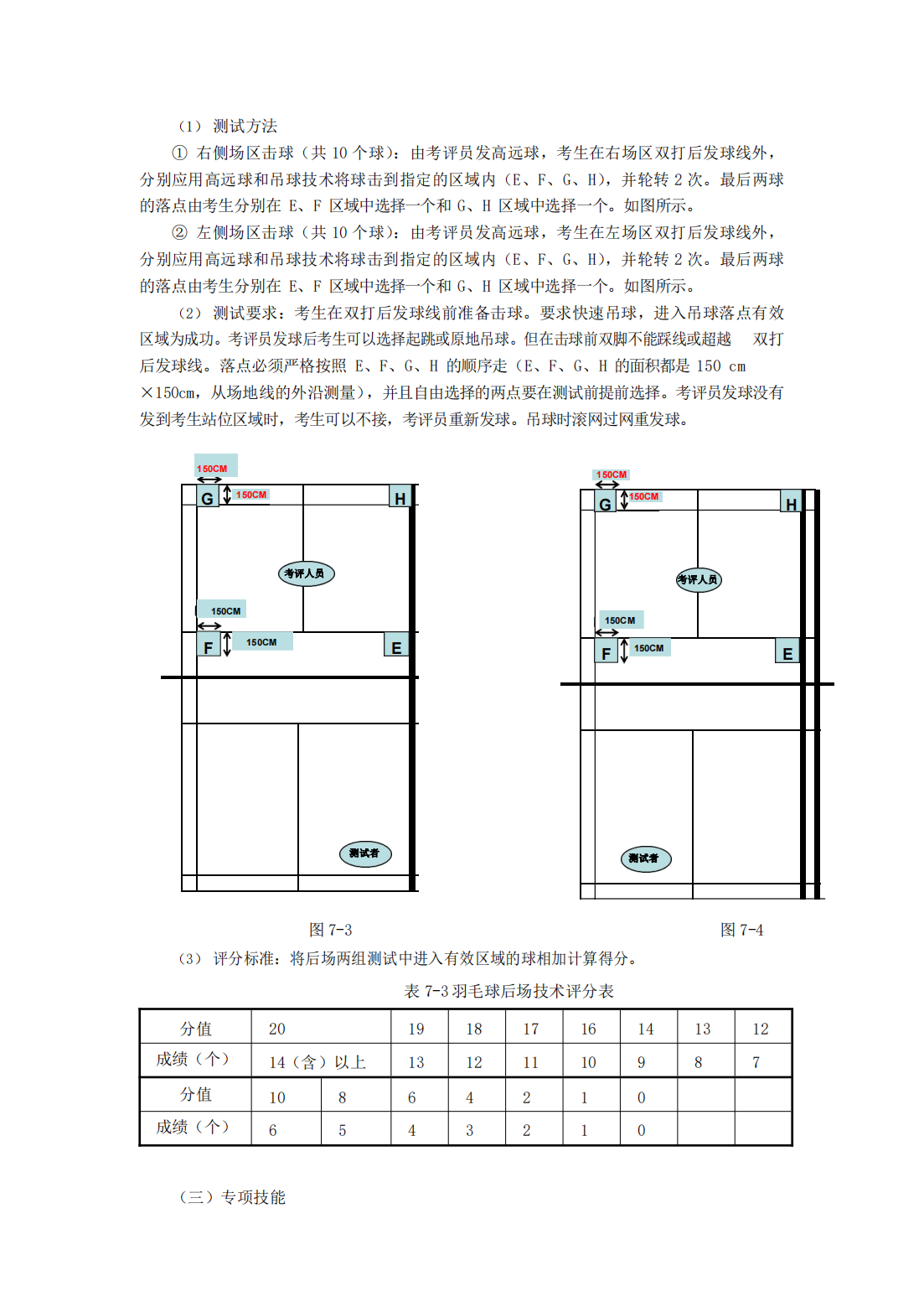合肥师范学院2023年对口招生体育教育专业专业课考试标准