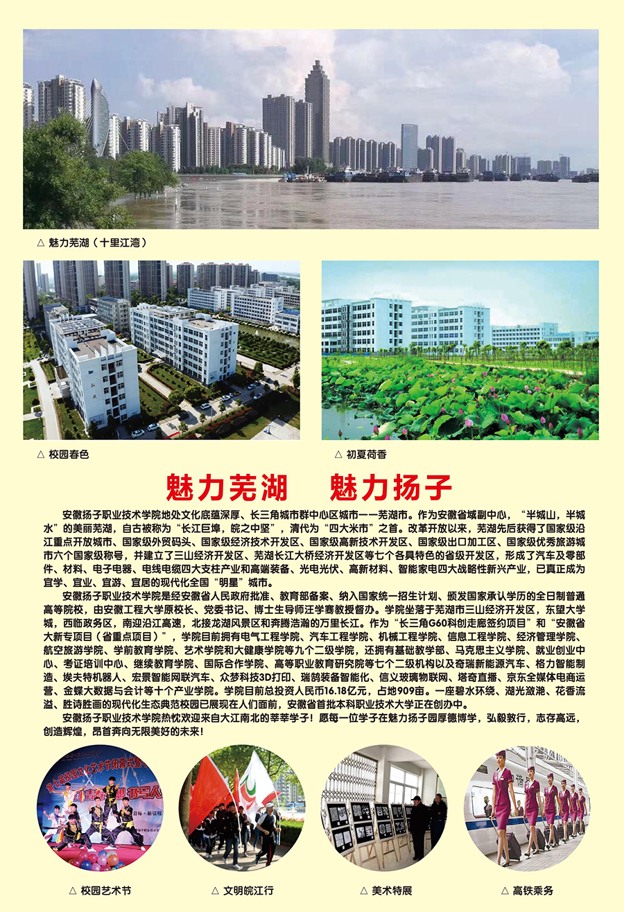 安徽扬子职业技术学院-2022章程版招生简章