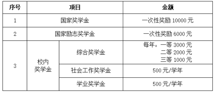 奖学金项目明细 