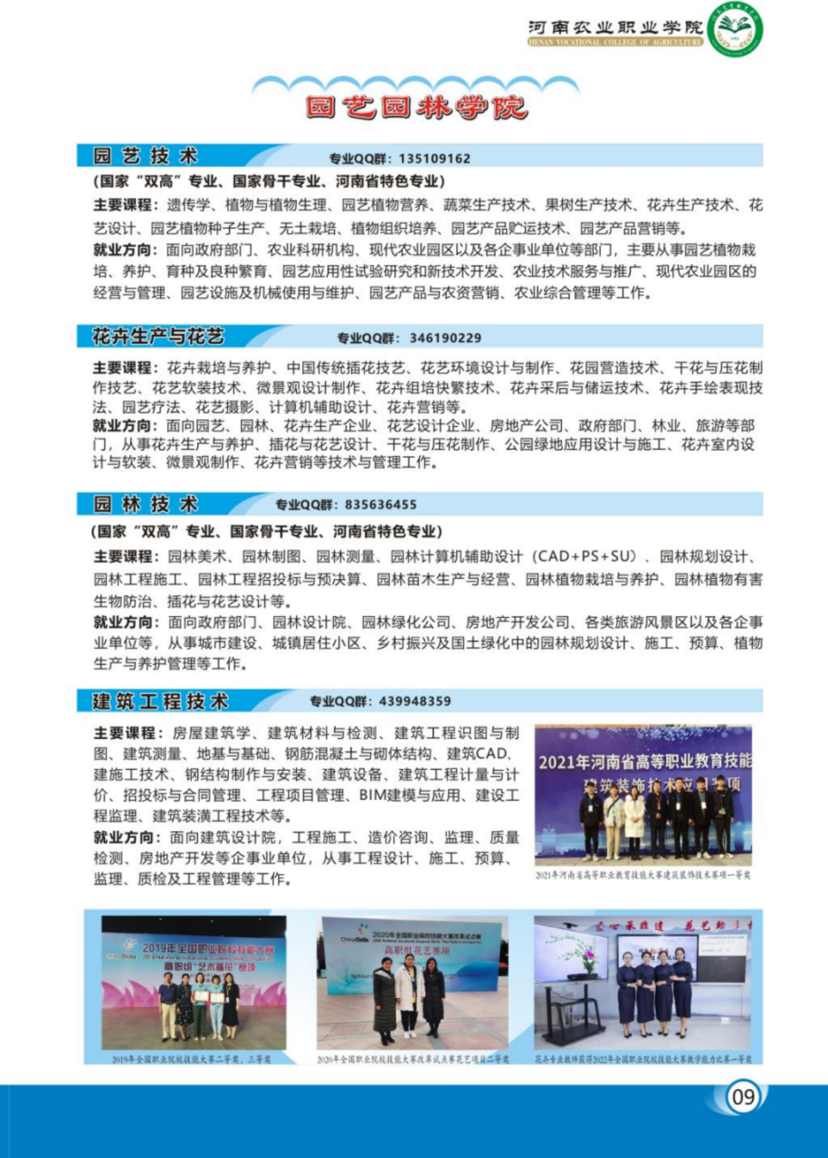 河南农业职业学院－2023年各学院招生专业简介