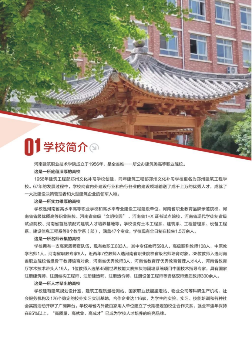 河南建筑职业技术学院－2023年招生简章