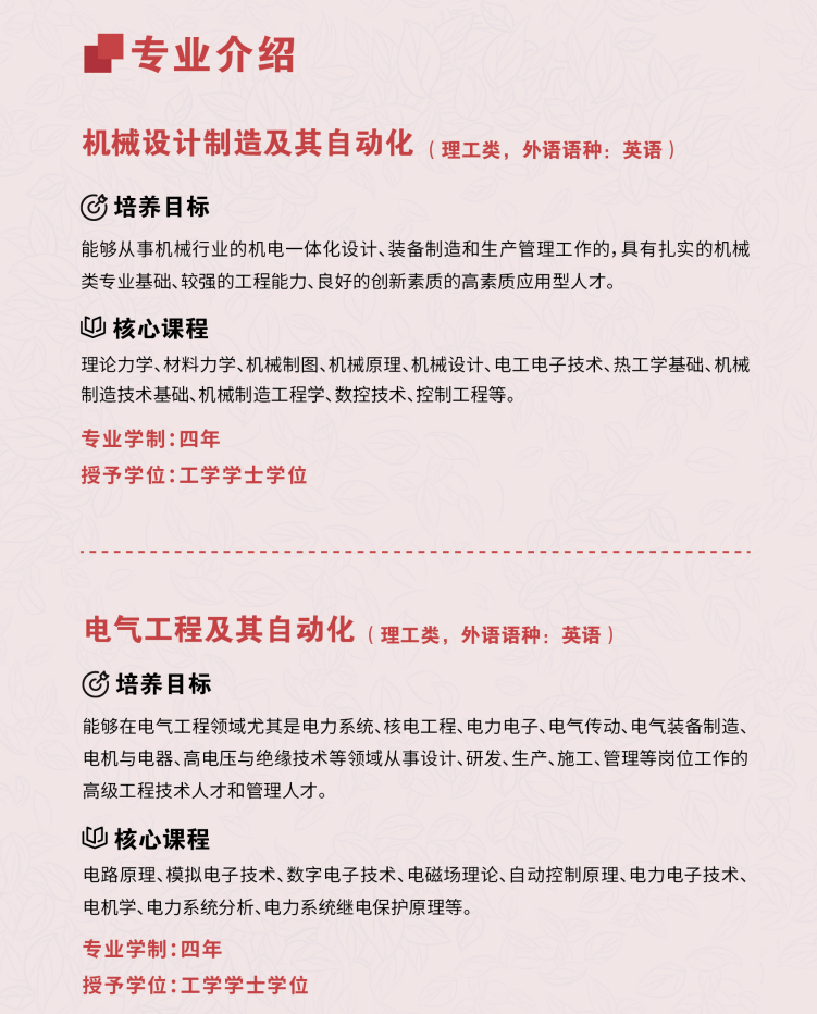 南华大学船山学院2023年专业学科