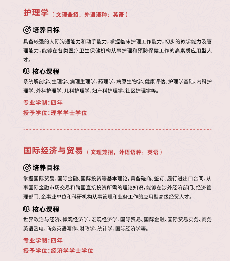 南华大学船山学院2023年专业学科