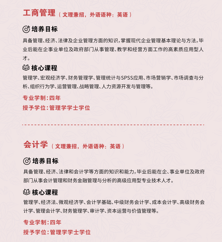 南华大学船山学院2023年专业学科