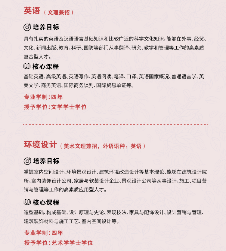 南华大学船山学院2023年专业学科