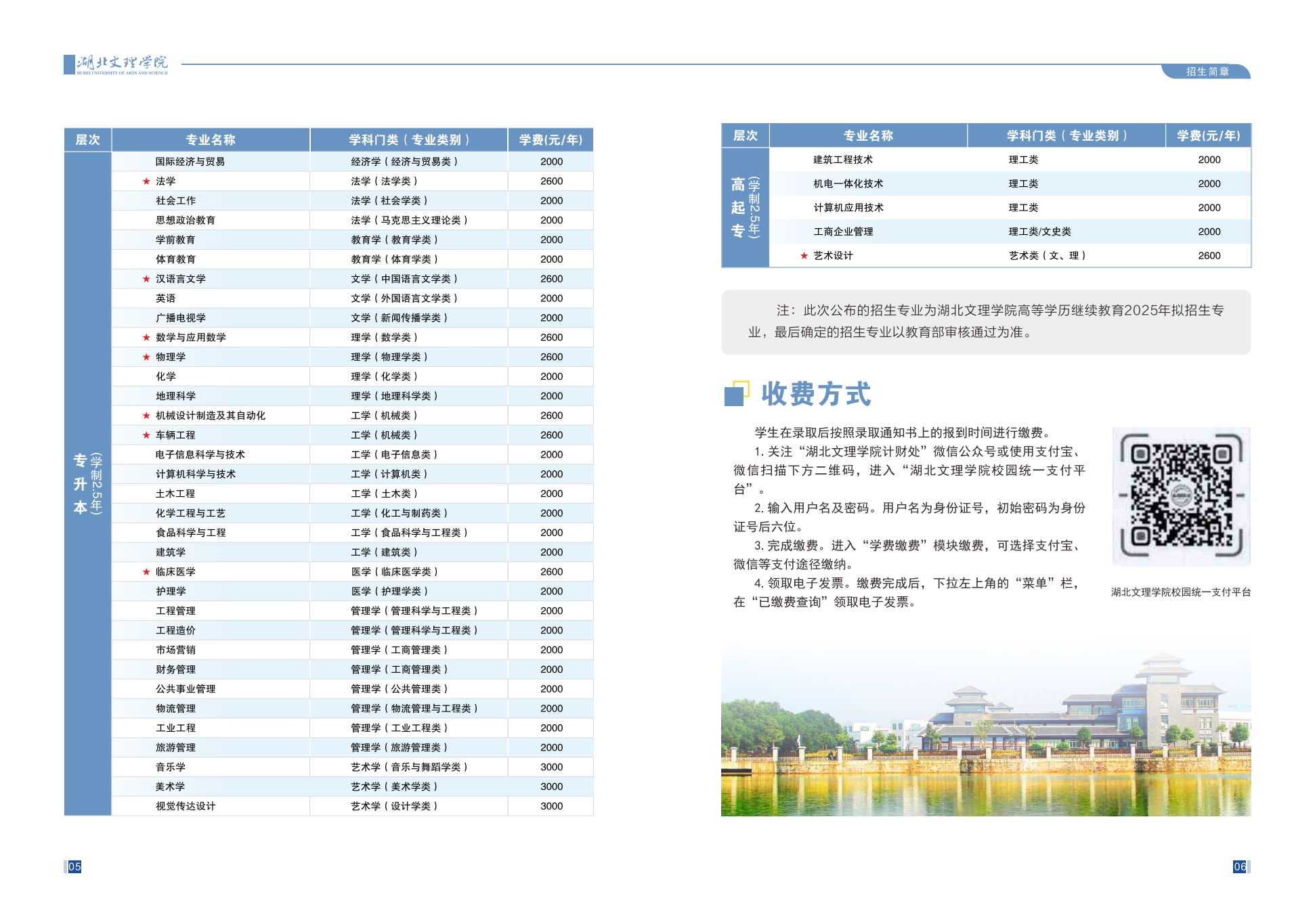 湖北文理学院2025年高等学历继续教育招生简章