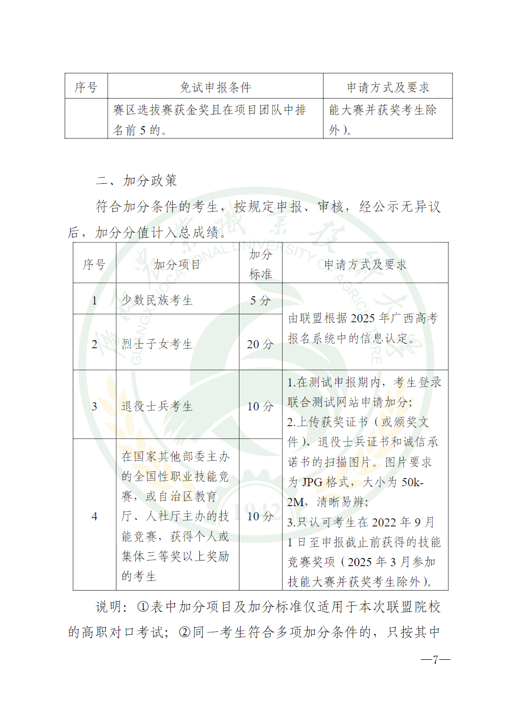 广西农业职业技术大学2025年高职对口中职自主招生简章