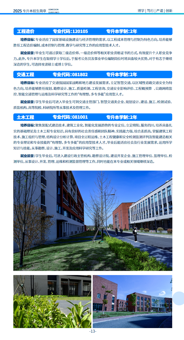 绵阳城市学院2025年专升本招生简章
