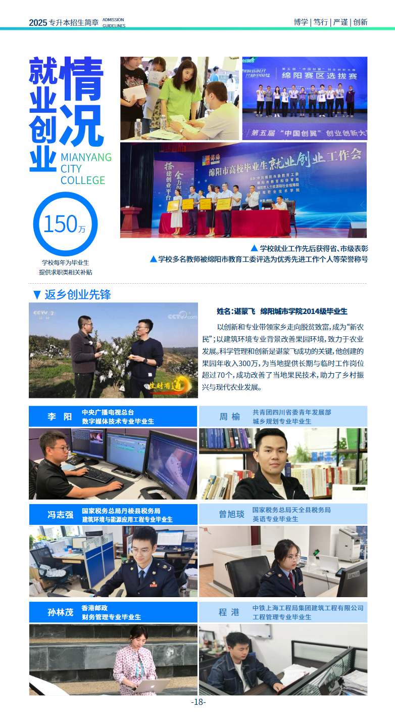 绵阳城市学院2025年专升本招生简章