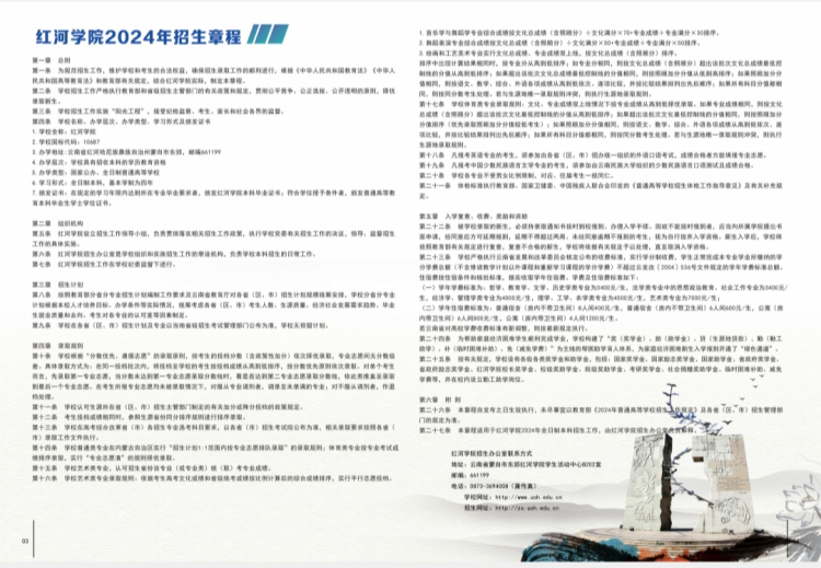 红河学院－2024年招生简章