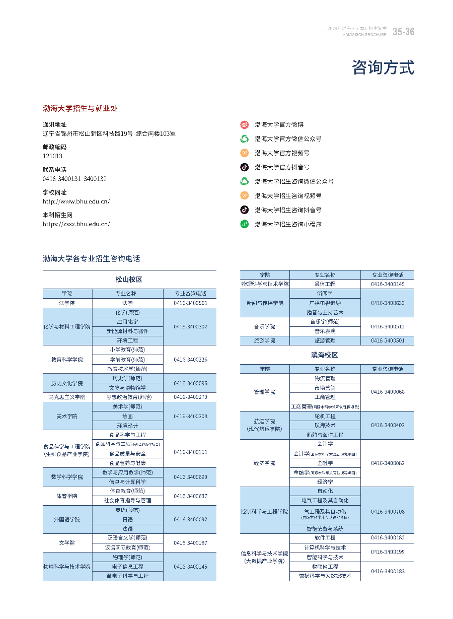 渤海大学－2024年招生简章