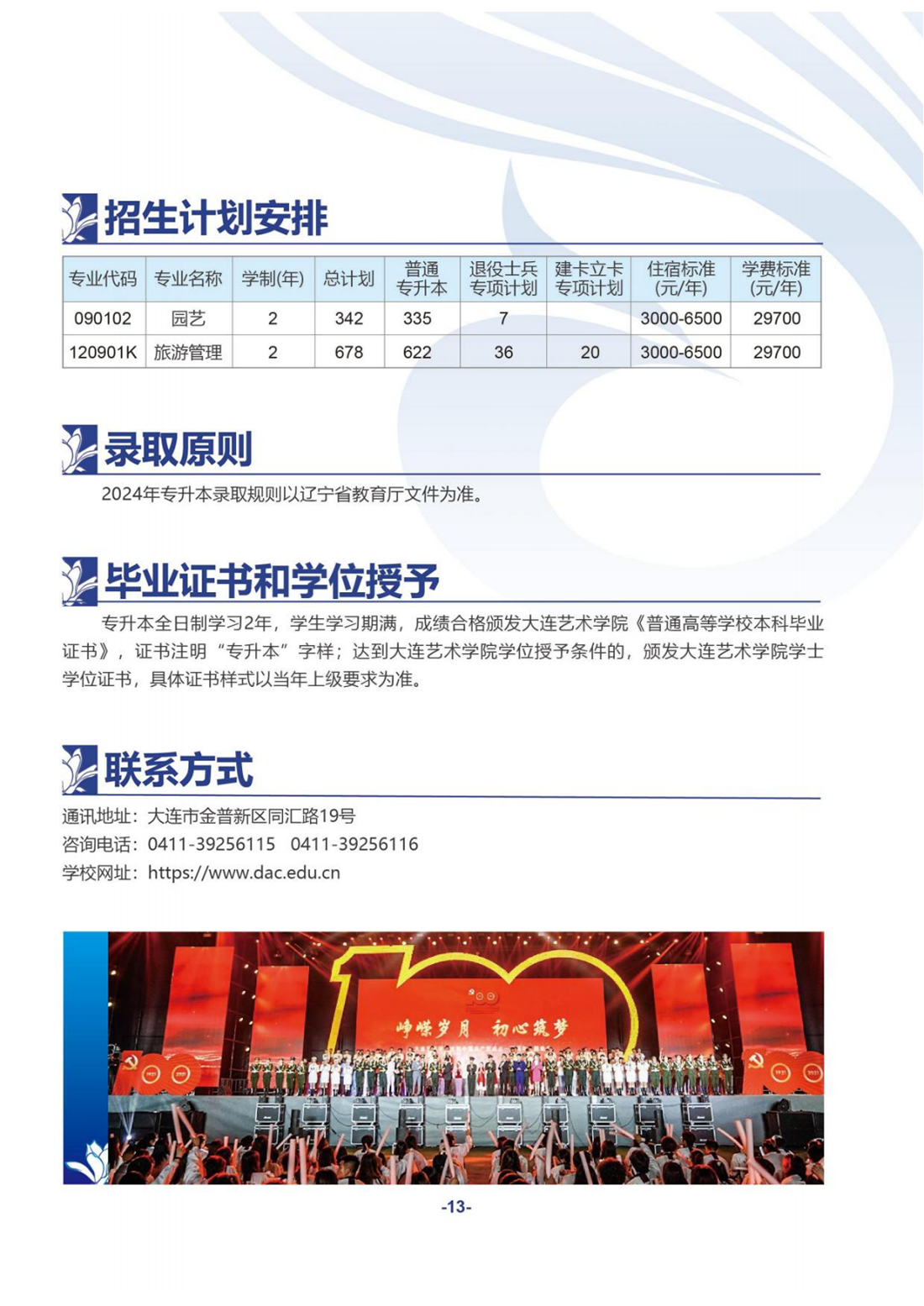 大连艺术学院2024年专升本招生简介