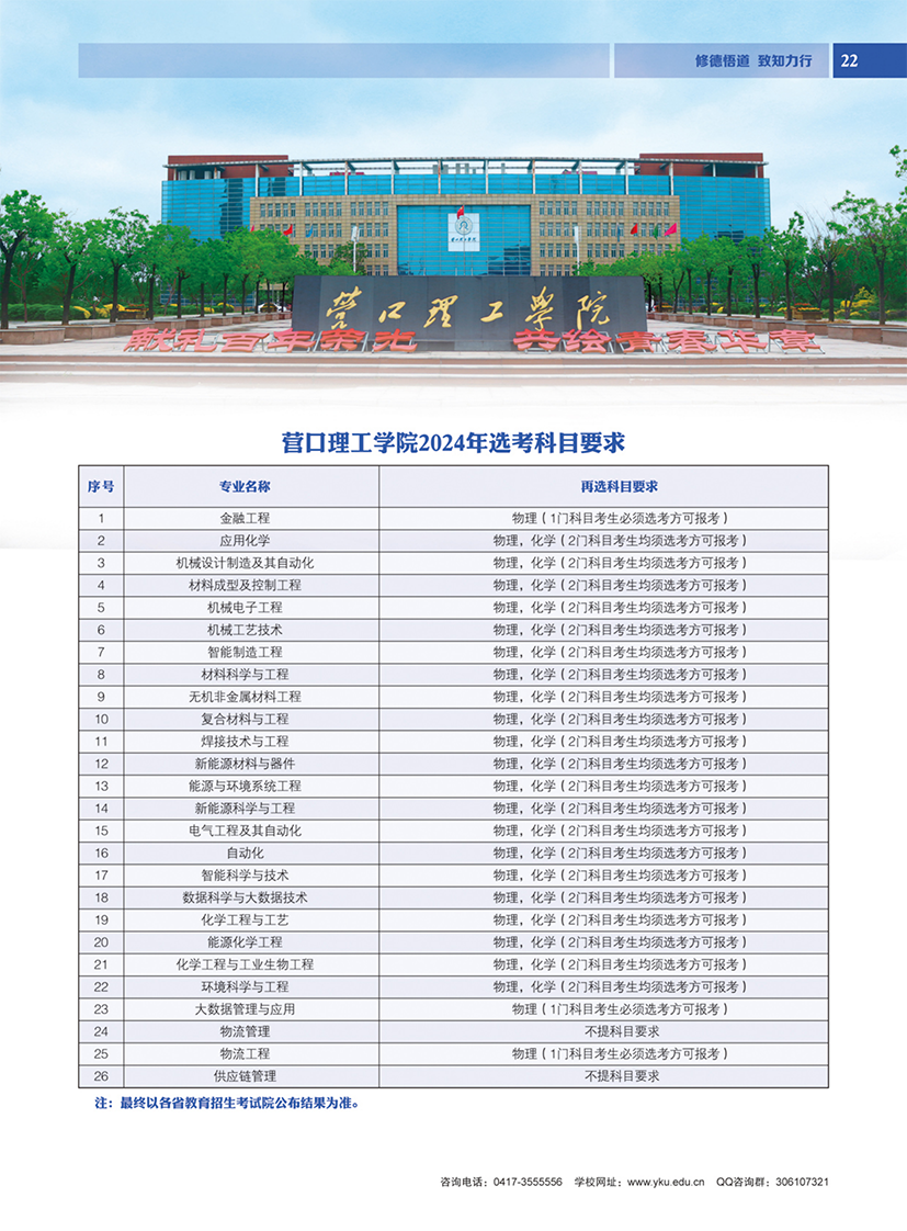 营口理工学院2024年招生简章